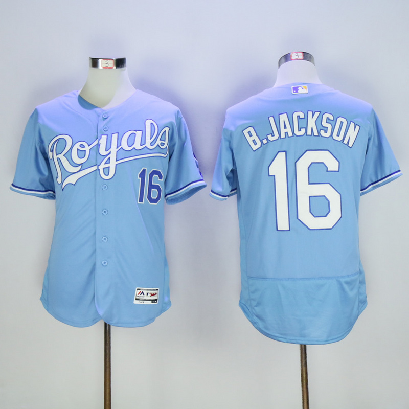 Men Kansas City Royals #16 B.Jackson Light Blue Elite MLB Jerseys->kansas city royals->MLB Jersey